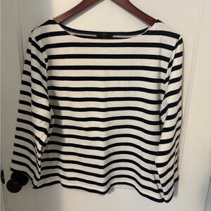 J. Crew Navy and White Striped Long Sleeve Top